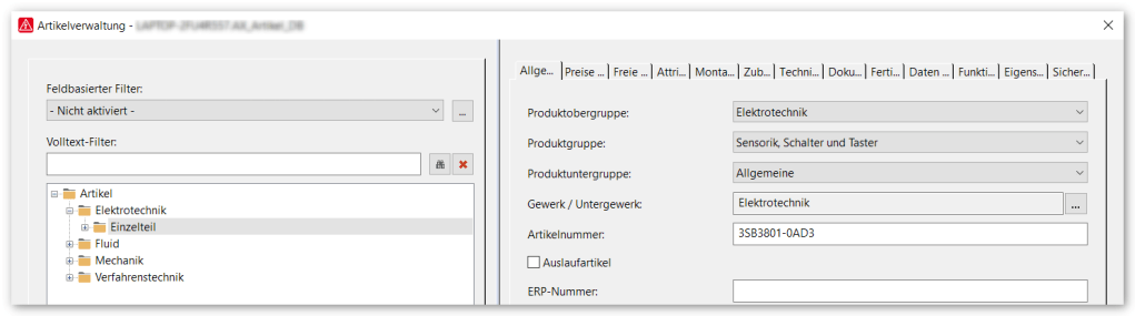 ePlan parts database